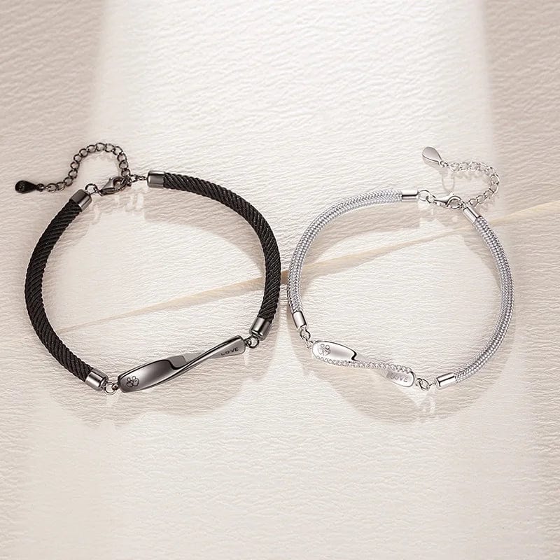 OEM&ODM New Fashion Adjustable Braided Rope 925 Sterling Silver Infinity Bracelet