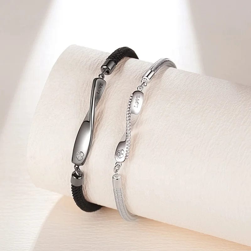 OEM&ODM New Fashion Adjustable Braided Rope 925 Sterling Silver Infinity Bracelet