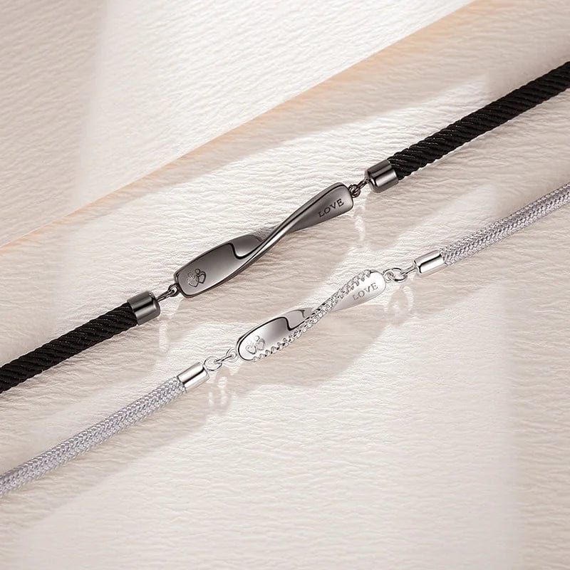 OEM&ODM New Fashion Adjustable Braided Rope 925 Sterling Silver Infinity Bracelet