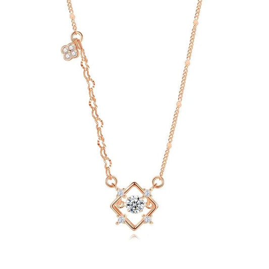 OEM&ODM Square Woman Fashion Jewelry Necklace Sparkly Necklace Sterling Silver 925 Jewellery Necklace Set