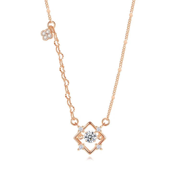 OEM&ODM Square Woman Fashion Jewelry Necklace Sparkly Necklace Sterling Silver 925 Jewellery Necklace Set