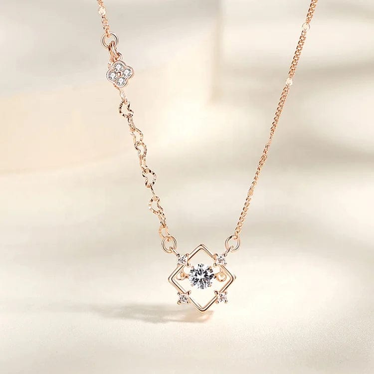 OEM&ODM Square Woman Fashion Jewelry Necklace Sparkly Necklace Sterling Silver 925 Jewellery Necklace Set
