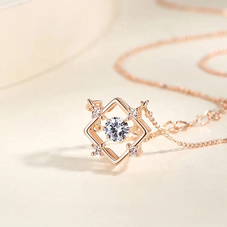 OEM&ODM Square Woman Fashion Jewelry Necklace Sparkly Necklace Sterling Silver 925 Jewellery Necklace Set