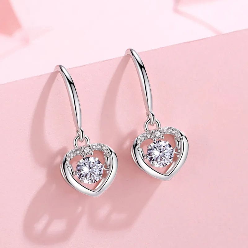 OEM&ODM  Vana Jewelry Crocheted Earrings Dancing Heartbeat Blue Cubic Zirconia Stud Earring