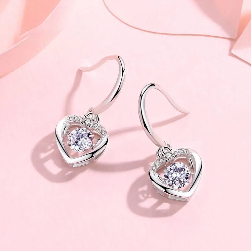 OEM&ODM  Vana Jewelry Crocheted Earrings Dancing Heartbeat Blue Cubic Zirconia Stud Earring