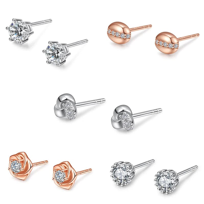OEM&ODM Vana Shiny Jewelry Rose Flower Gold Plated Earrings 925 Silver Stud Earrings Girls Everyday Wear