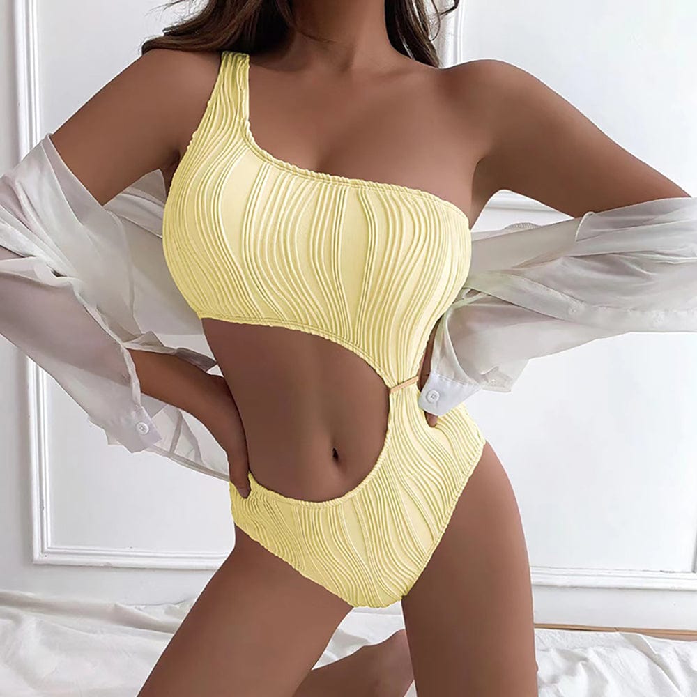 OEM Service Custom Sexy One Piece Swimsuits Women One Shoulder Swimwear Summer 2023 Push Up Bathing Suit Beach Wear Pool Bather