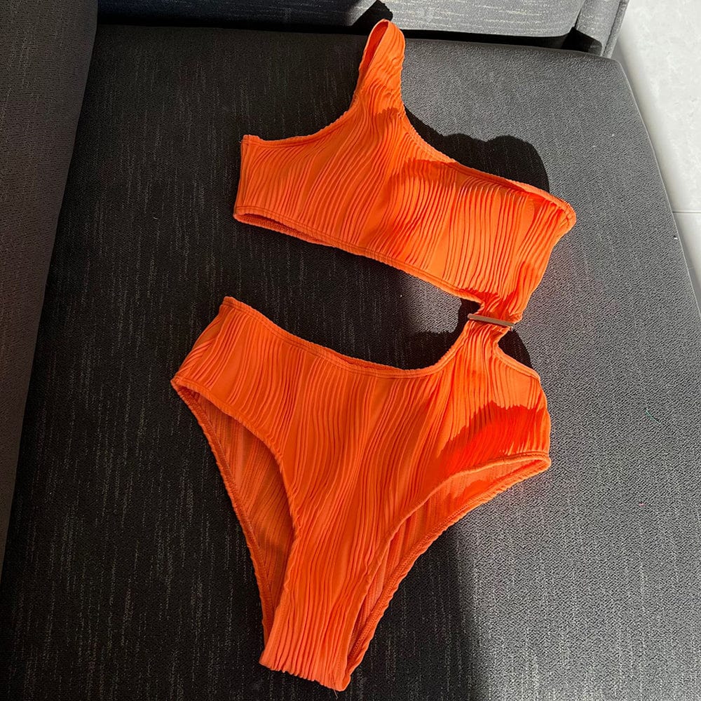 OEM Service Custom Sexy One Piece Swimsuits Women One Shoulder Swimwear Summer 2023 Push Up Bathing Suit Beach Wear Pool Bather