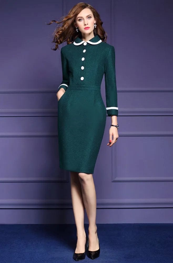 OEM service supply wholesale type China factory black vestidos casual A line women office dress