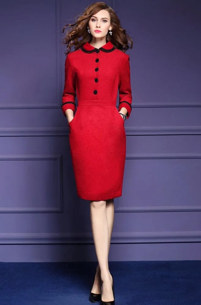 OEM service supply wholesale type China factory black vestidos casual A line women office dress