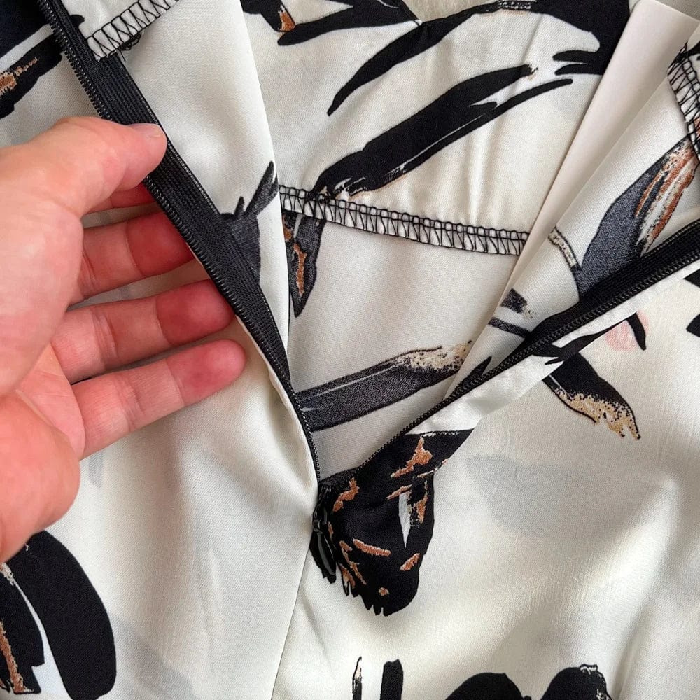 OL Professional Long Sleeve V-Neck Casual High Waist Straight Leg Wide Leg Pants Jumpsuit