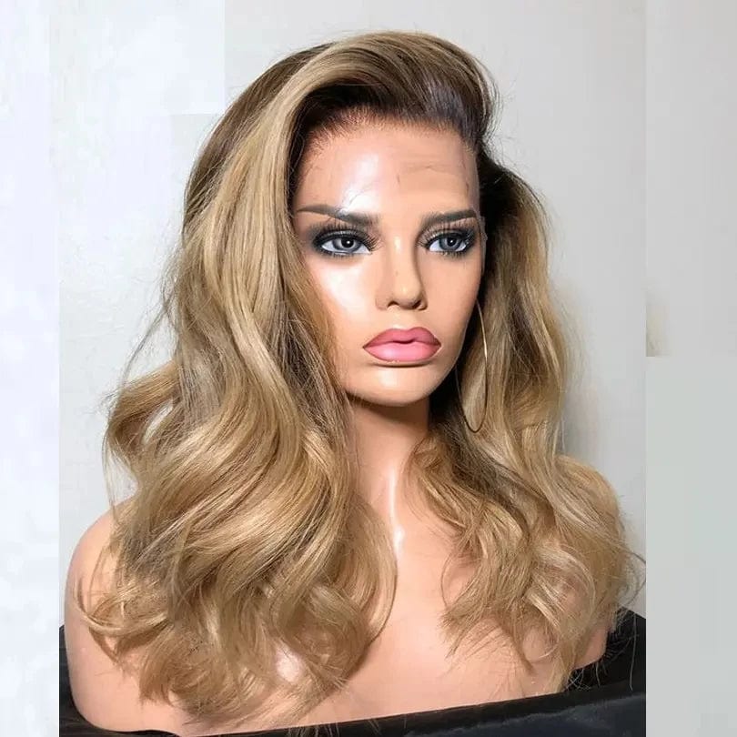 Ombre #1B #27 Transparent 13*4 Lace Front Wig Human Hair Side Part 8--28 Inch Body Wave For Woman