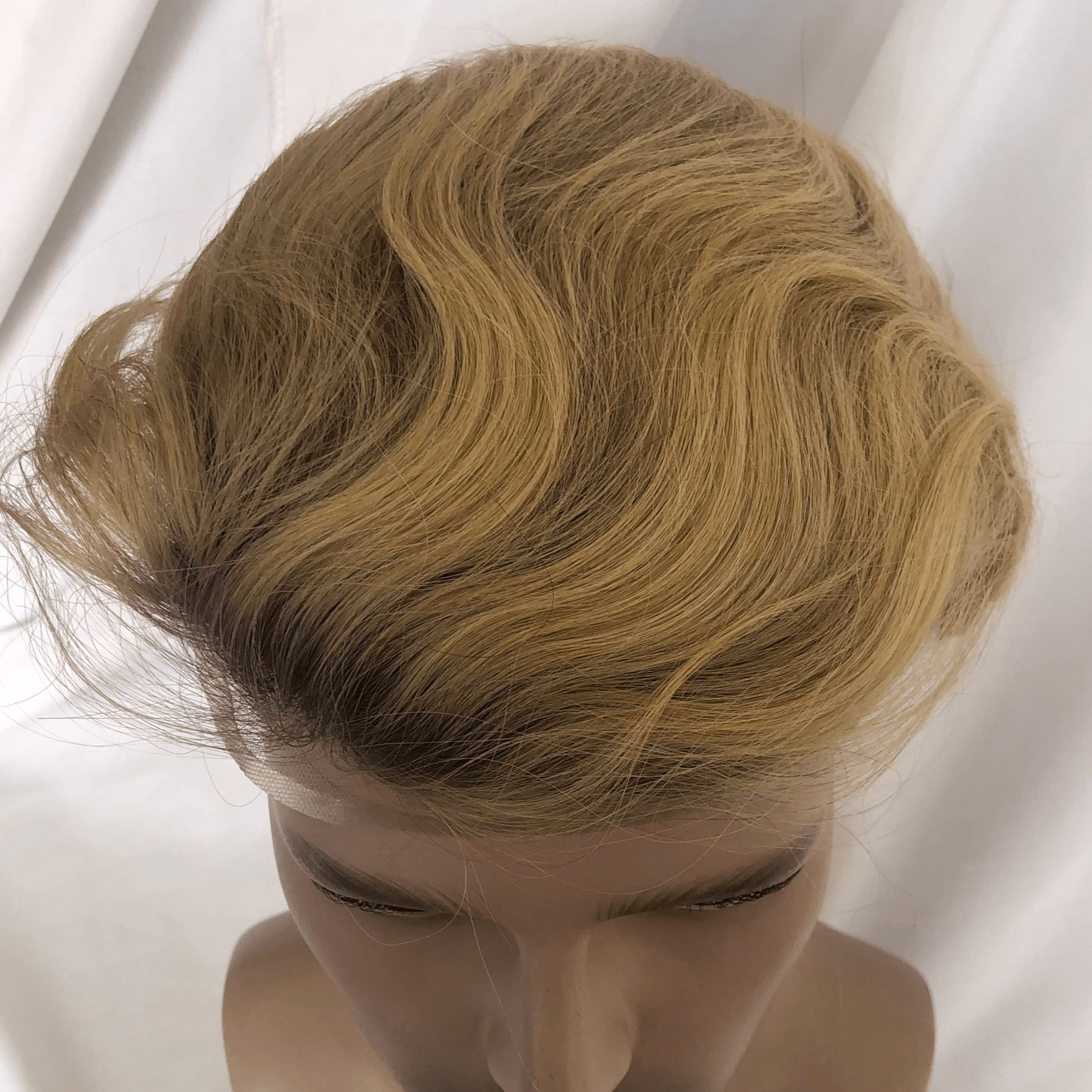 Ombre Blonde 4T22 Toupee Lace with PU Brazilian Hair Mens Toupee 100% Human Hair Man Toupee Hair System