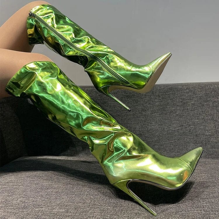 On Sale handmade reflective neon pink leather custom private logo women shoes boots spring 2022