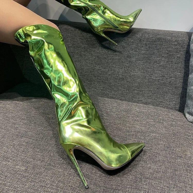 On Sale handmade reflective neon pink leather custom private logo women shoes boots spring 2022