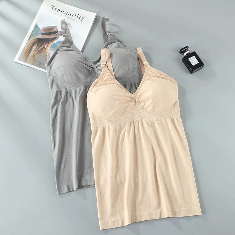 One Piece Seamless Wireless Lactation Vest Bra Front Open Pregnant Breastfeeding Camisole Maternity Nursing Tank Top For Womens