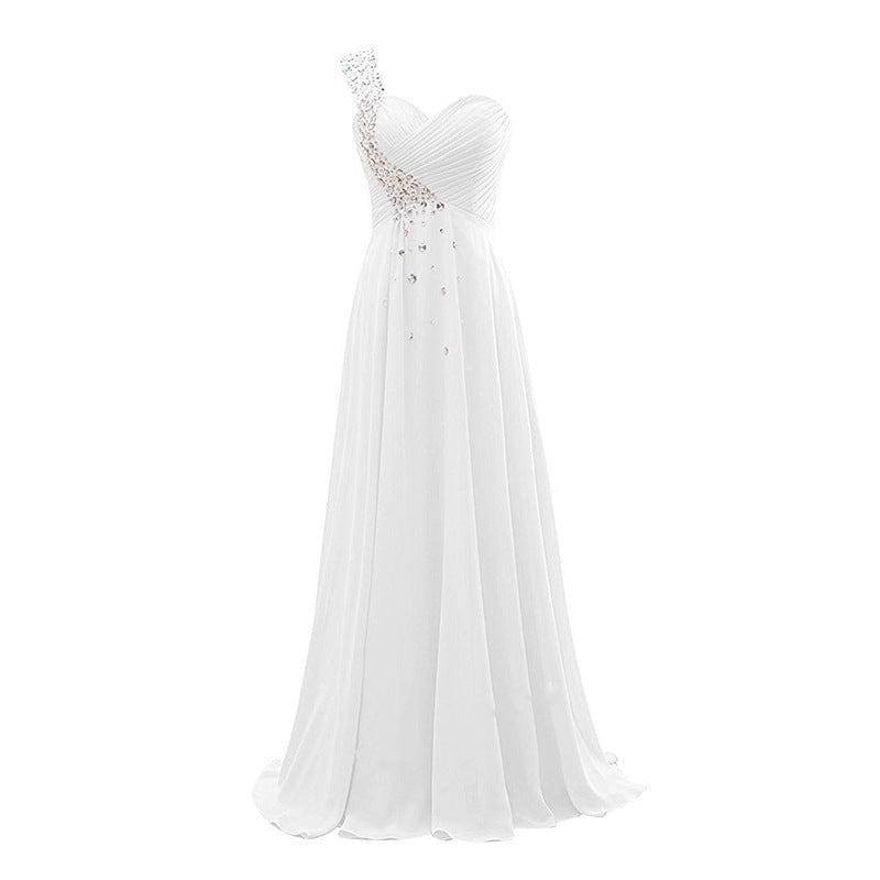 One Shoulder Beaded Long Women's Plus Size Chiffon Dresses Cheap Wholesale cheap price Colorful Bridesmaid Dresses