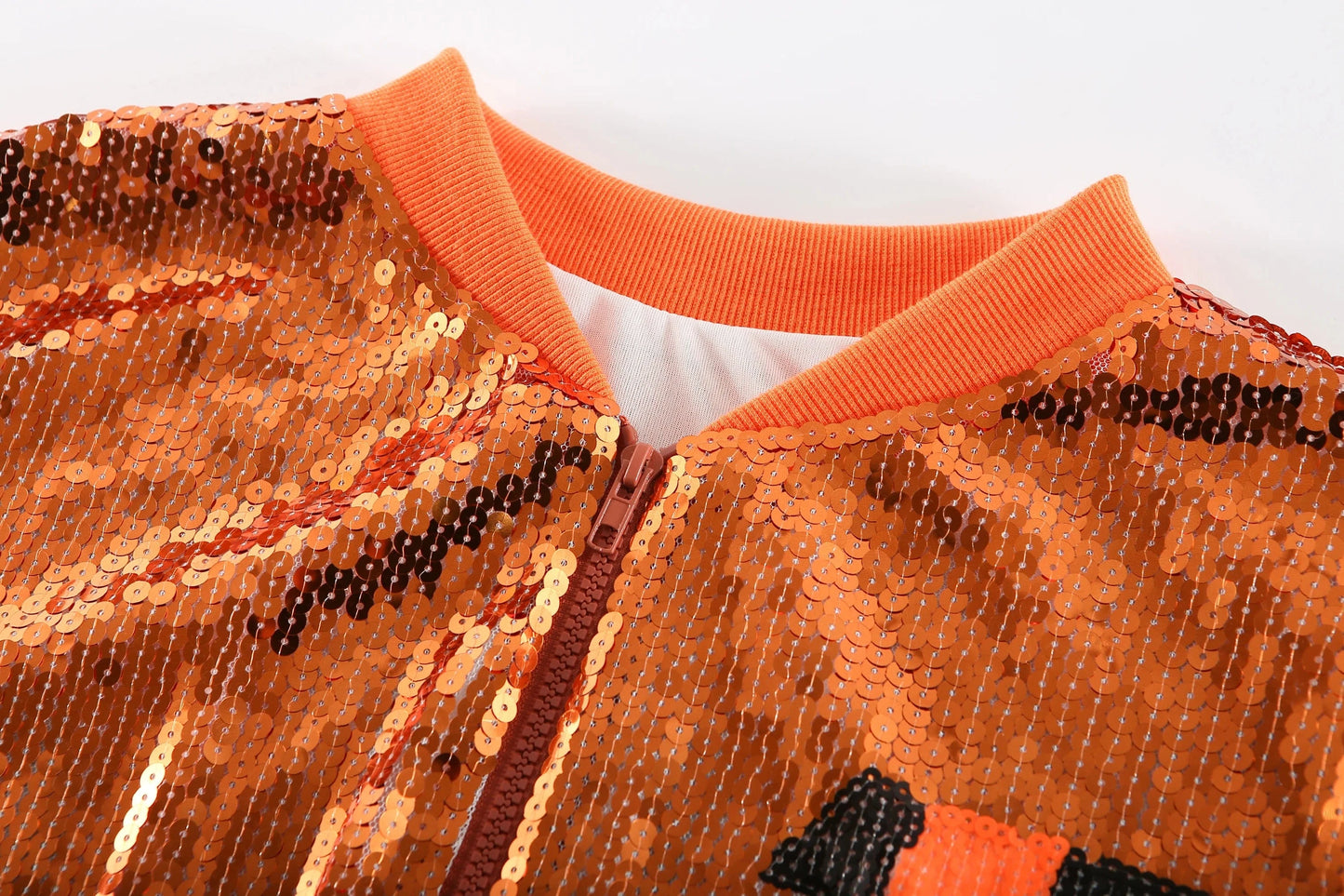 one size / 1 custom nfl bengals stand-up collar sequins girl's plus size sports baseball uniform women sequins jacket