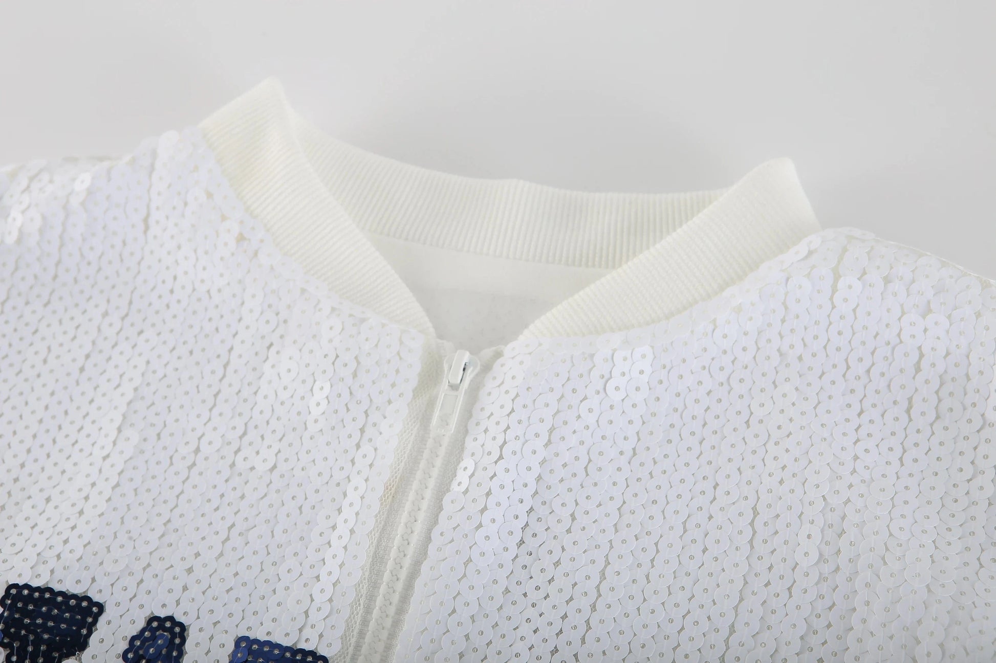 one size / 1 custom nfl white cowboys stand-up collar sequins girl's plus size sports baseball uniform women sequins jacket