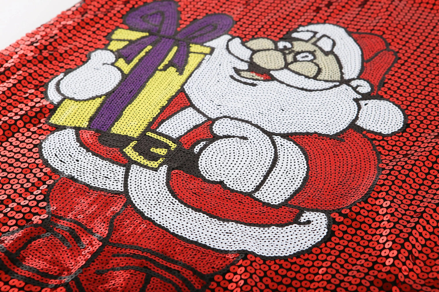 one size / 1 new design Christmas Style  Party Dresses Sequin fashion casual dress Women Santa Claus sequins long t shirt dress