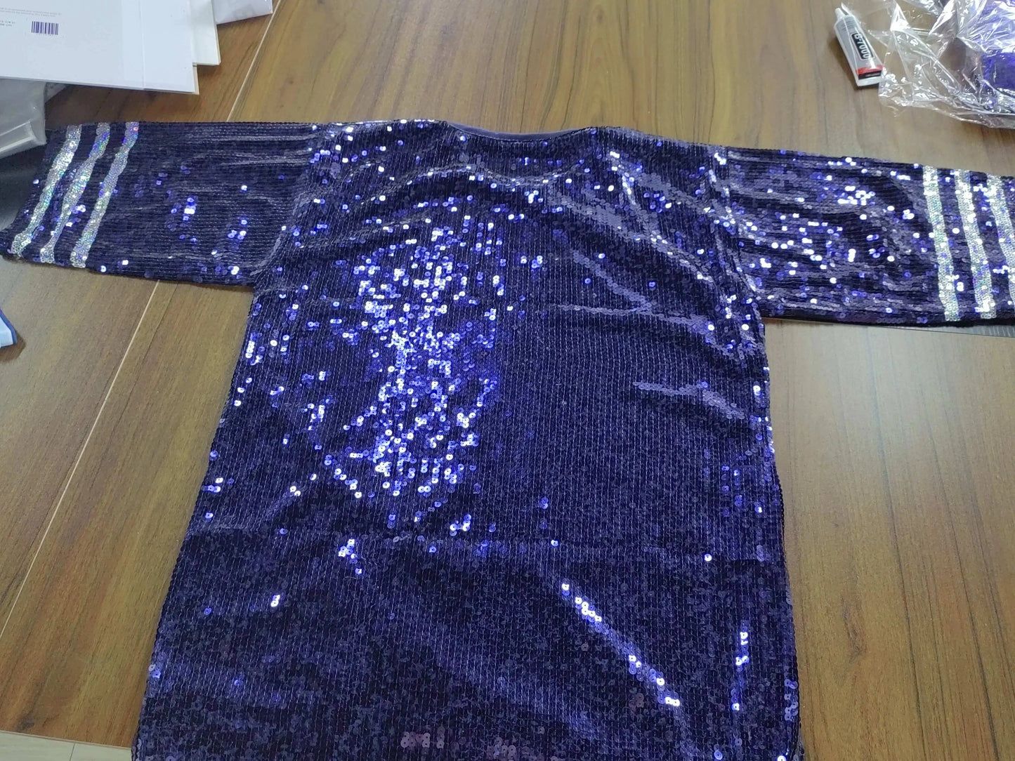 one size / 1 new design  nfl Style dark Blue Party Dresses Sequin Dallas Cowboys fashion casual dress Women sequins long t shirt dress