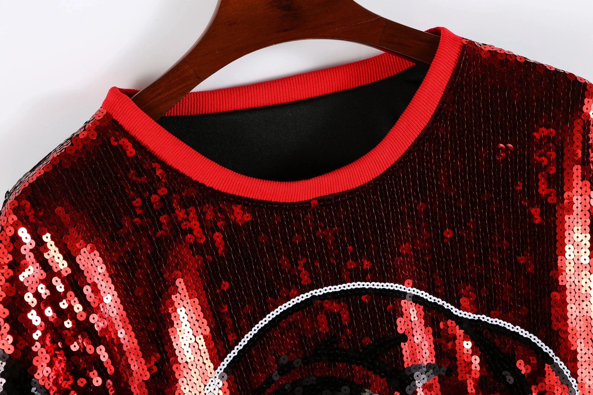 one size / 1 New design wssu rams Long T Shirt Dress Sequin Sexy loose short Shirt Party Bills Sequin Dress For Women