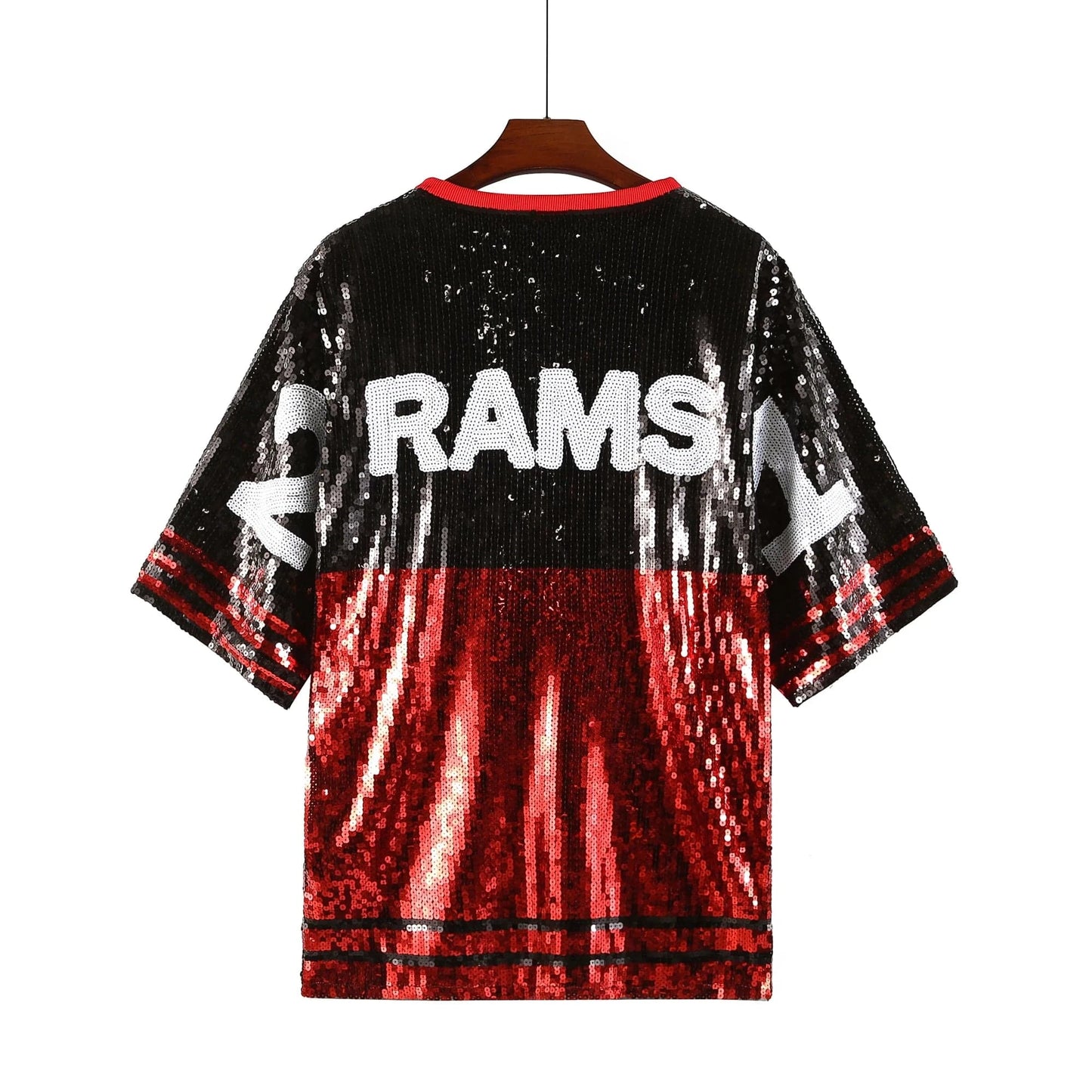 one size / 1 New design wssu rams Long T Shirt Dress Sequin Sexy loose short Shirt Party Bills Sequin Dress For Women