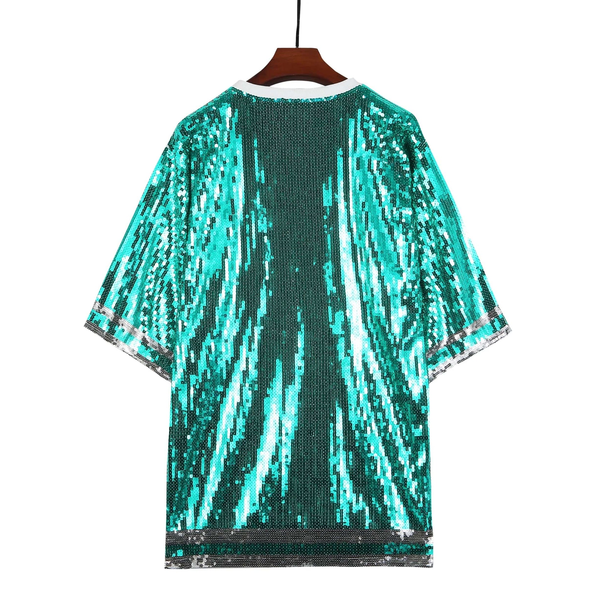 one size / 1 new hot sale nfl eagles Style Party Dresses Sequin fashion casual dress Women sequins long t shirt dress
