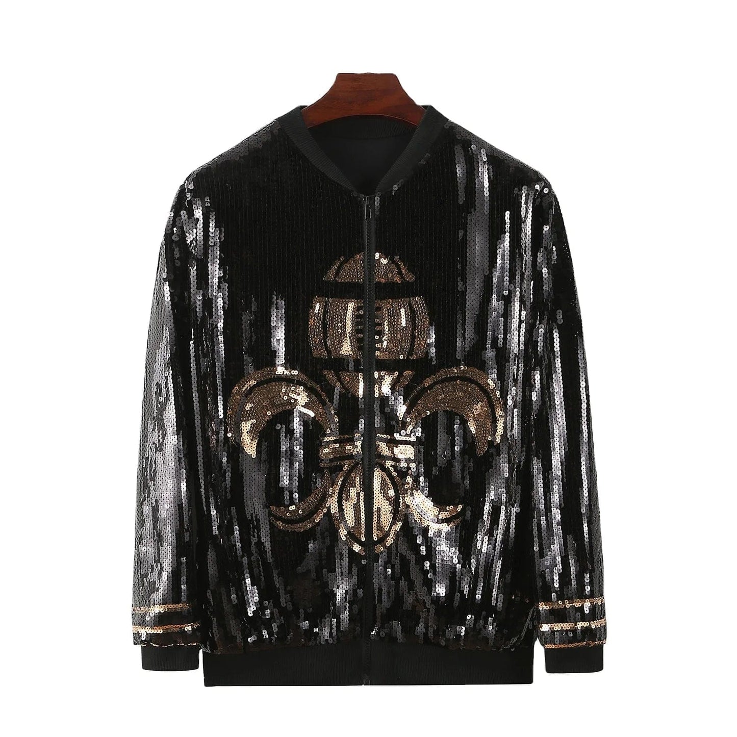 one size / 1 new One size fit all size sexy tight short top nfl saints jackets women sequin zipper jackets