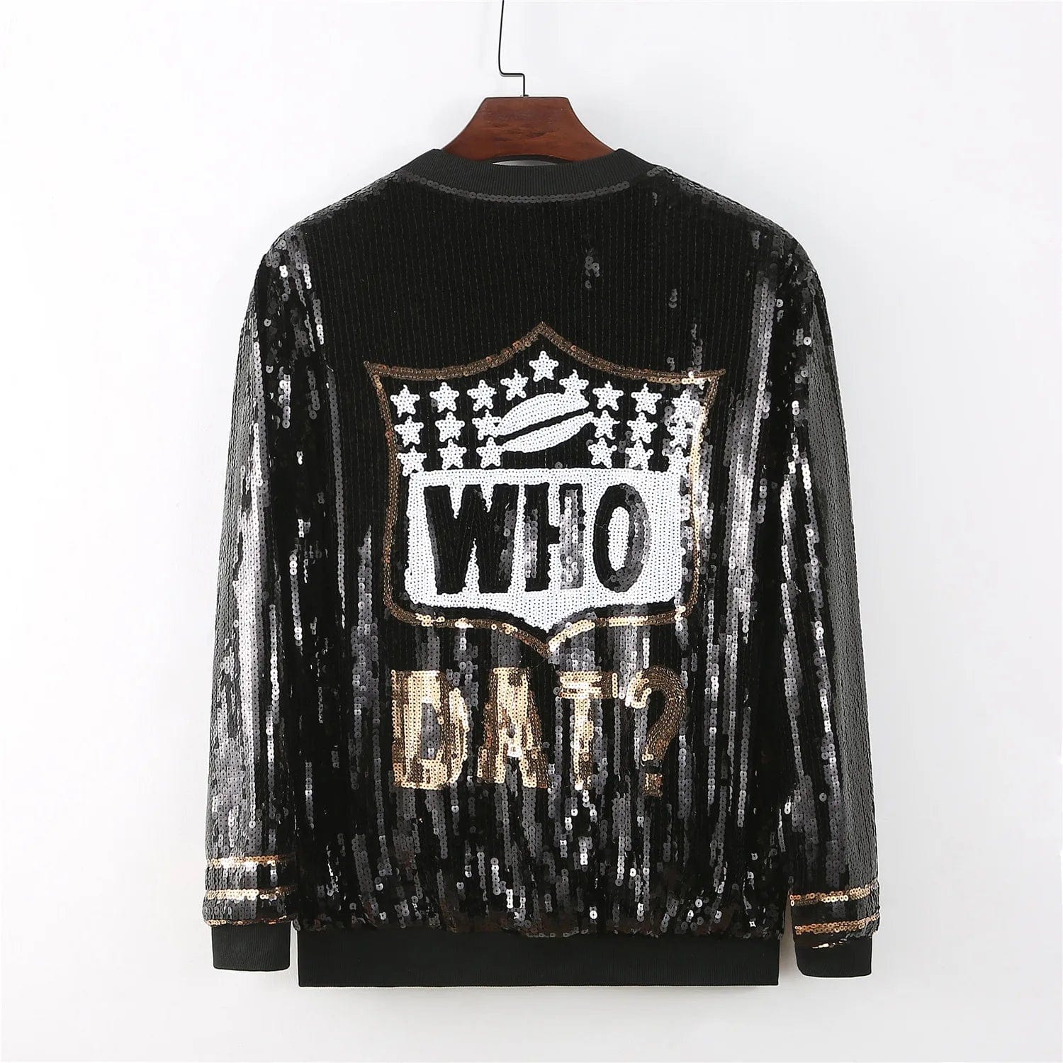 one size / 1 new One size fit all size sexy tight short top nfl saints jackets women sequin zipper jackets