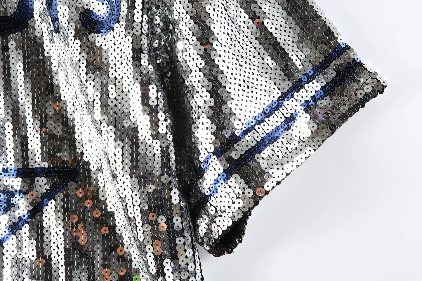 one size / 1 / Polyester new custom nfl cowboys shirts girl sexy sequins short t shirt  women sequins crop top