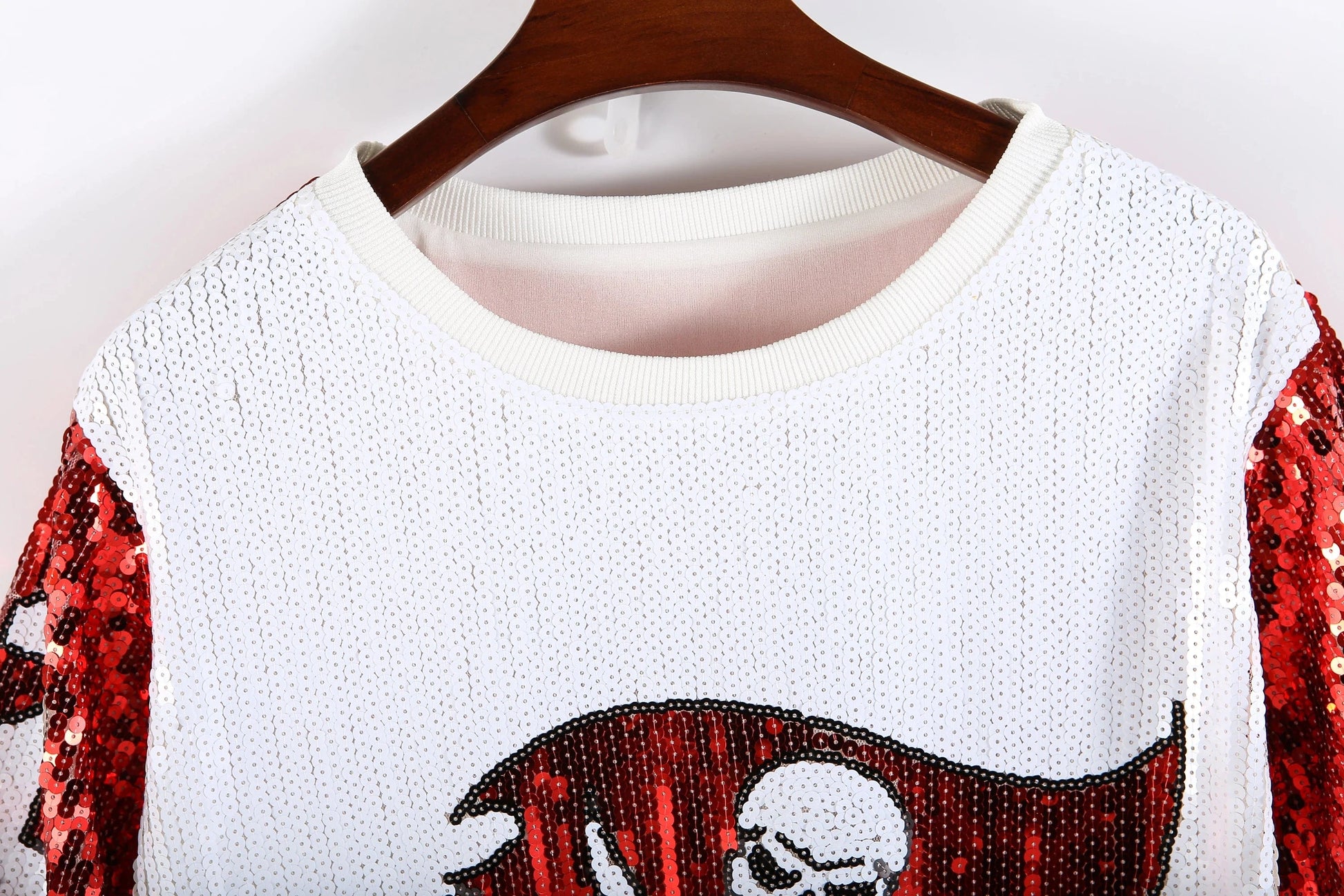 one size / 49ers hot sale Style  Party Dresses NFL buccaneers design fashion casual dress Women sequins t shirt dress