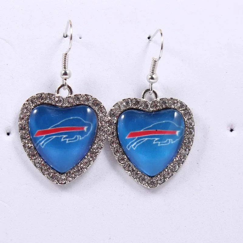 one size / bills 2022 new football teams series women stainless steel earrings accessories heart statement earrings cute girl hoop earrings