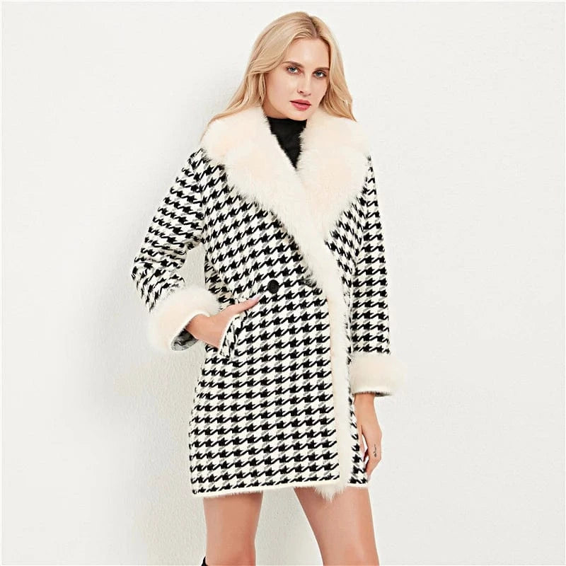 ONE SIZE / Black Pudi women real fox fur coat jacket female lady winter warm nylon long parka trench CT046