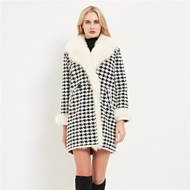 ONE SIZE / Black Pudi women real fox fur coat jacket female lady winter warm nylon long parka trench CT046
