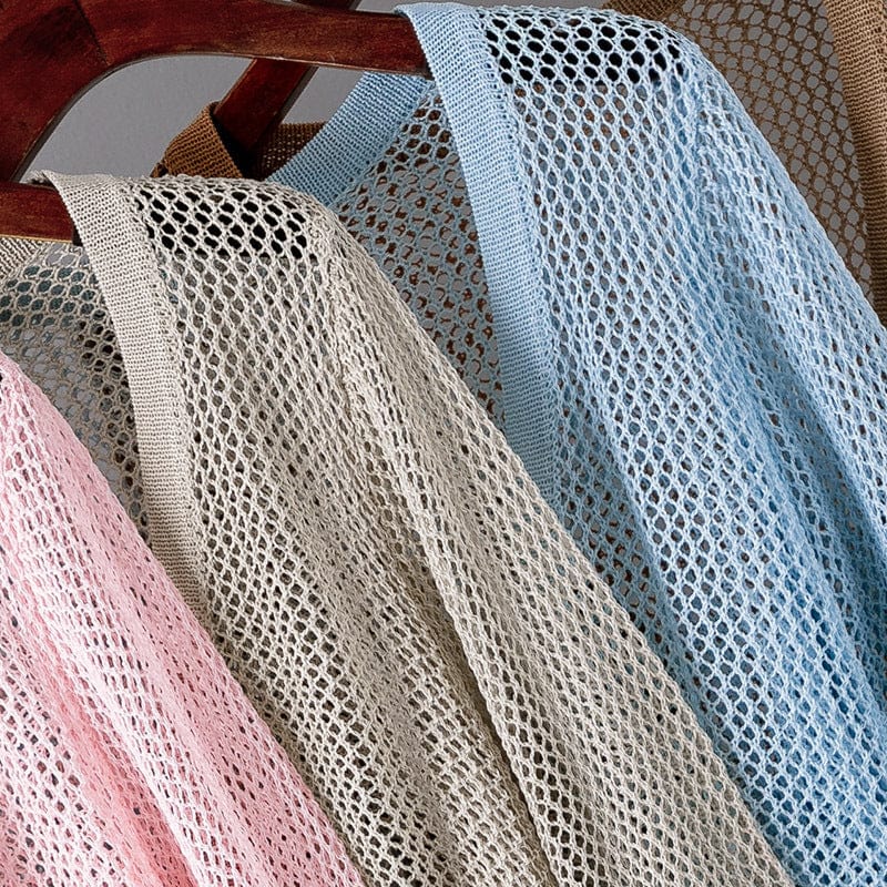 One size fits all Lantern sleeve knitted shawl Summer Thin Loose Air Conditioned Shirt Cover with Hollow Small Sweetheart