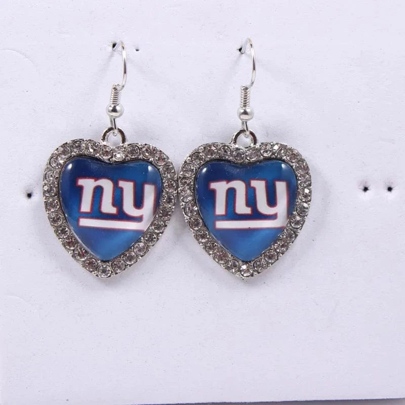 one size / giants 2022 new football teams series women stainless steel earrings accessories heart statement earrings cute girl hoop earrings