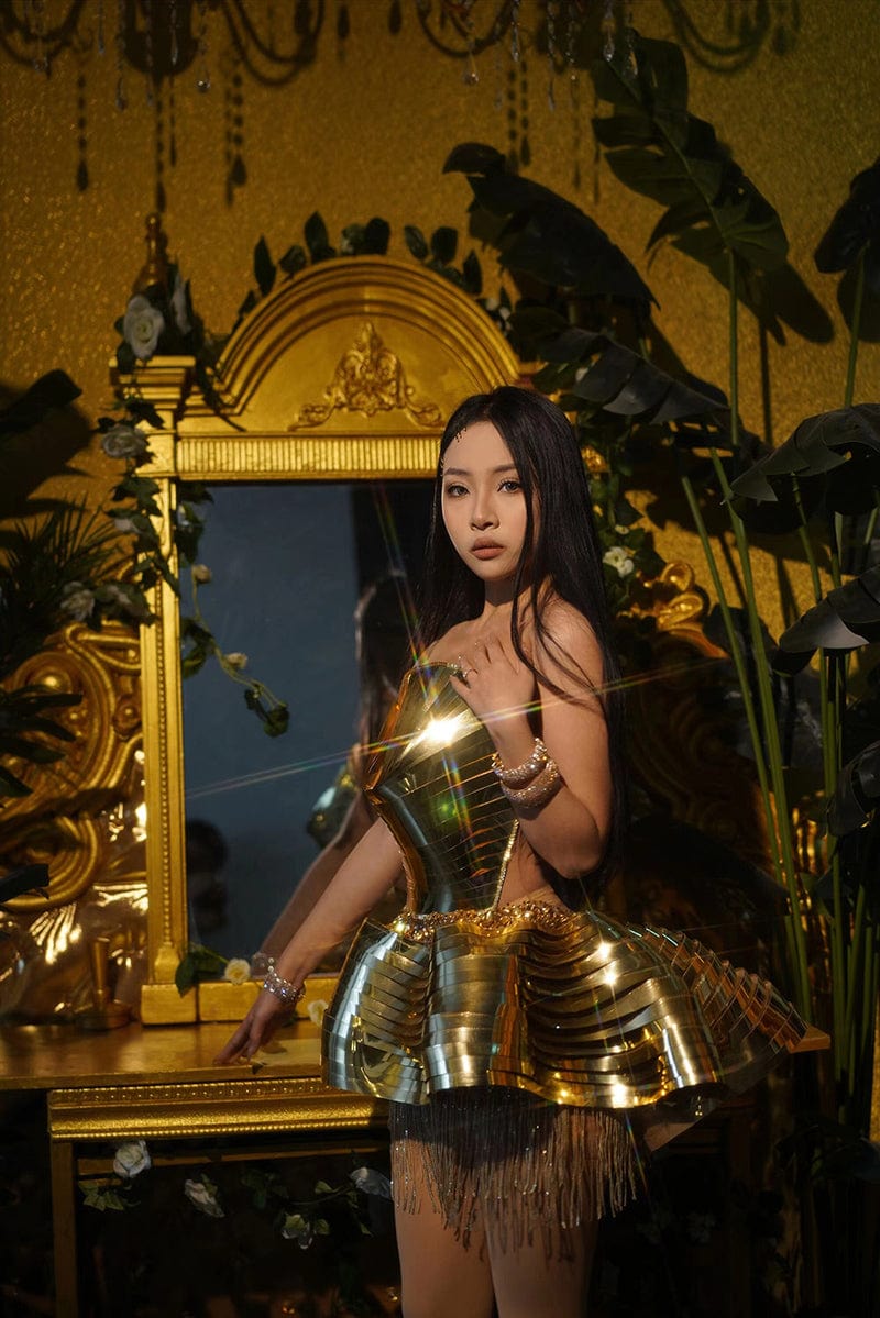 one size / Golden NOVANCE Y2864 hot style elegant cocktail dresses 2023 shiny  tessles golden dress for ladies short dresses women party evening