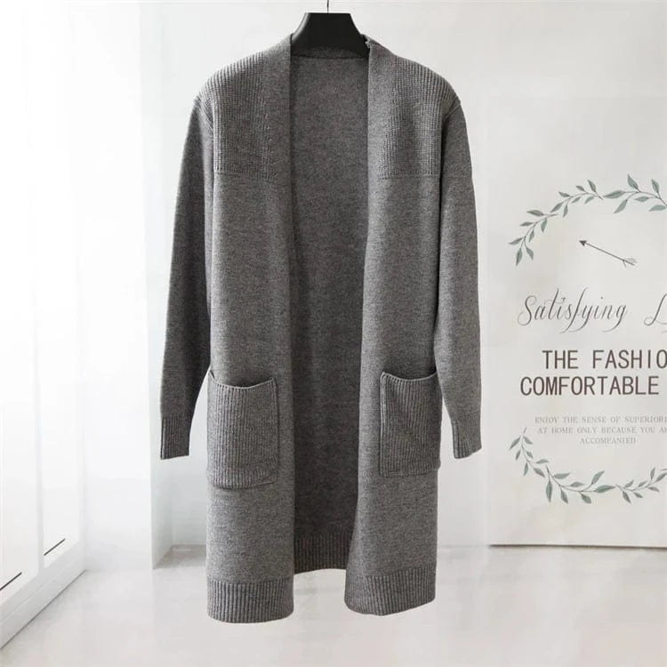 ONE SIZE / Gray Fashion Modern Sweater Cardigan Knitted Wool Blend Women Casual Cardigans Sweater