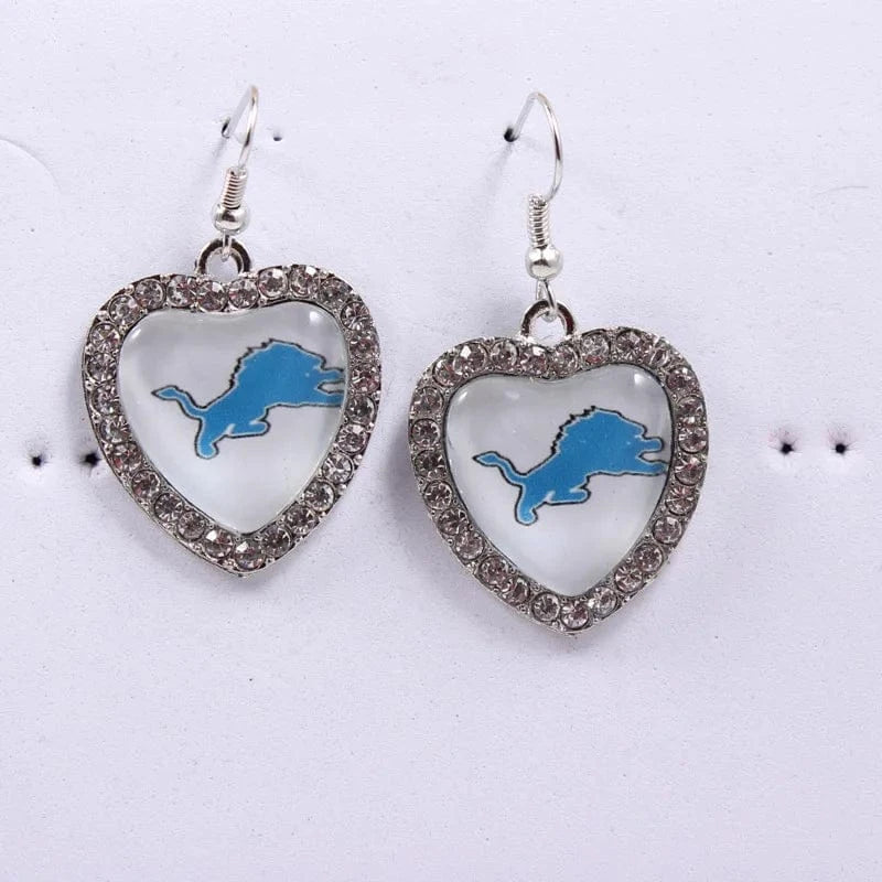 one size / lions 2022 new football teams series women stainless steel earrings accessories heart statement earrings cute girl hoop earrings