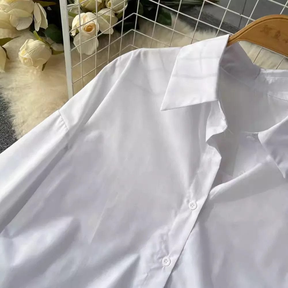 One size  New solid color shirts for spring and autumn seasons medium length fashionable long sleeved sun protection shirts