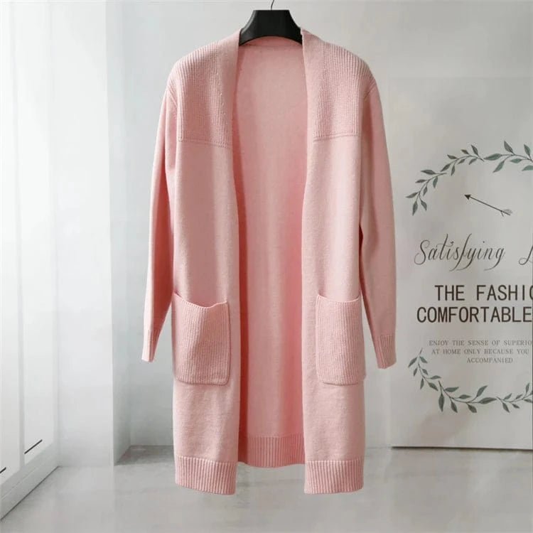 ONE SIZE / Pink Fashion Modern Sweater Cardigan Knitted Wool Blend Women Casual Cardigans Sweater