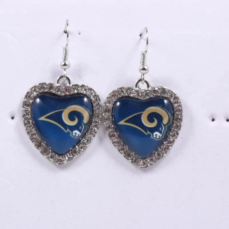 one size / rams 2022 new football teams series women stainless steel earrings accessories heart statement earrings cute girl hoop earrings