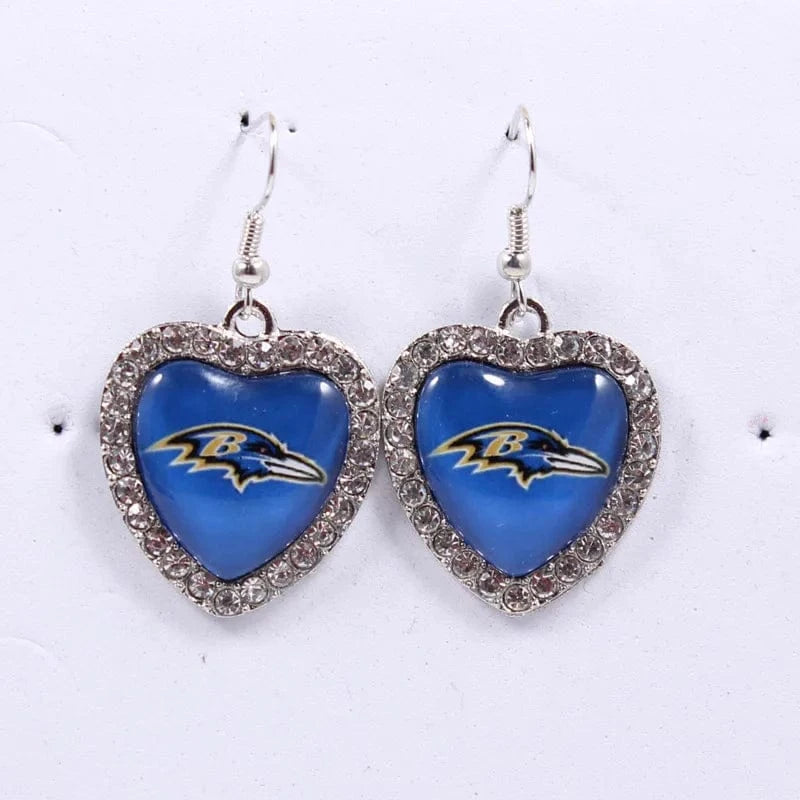 one size / ravens 2022 new football teams series women stainless steel earrings accessories heart statement earrings cute girl hoop earrings