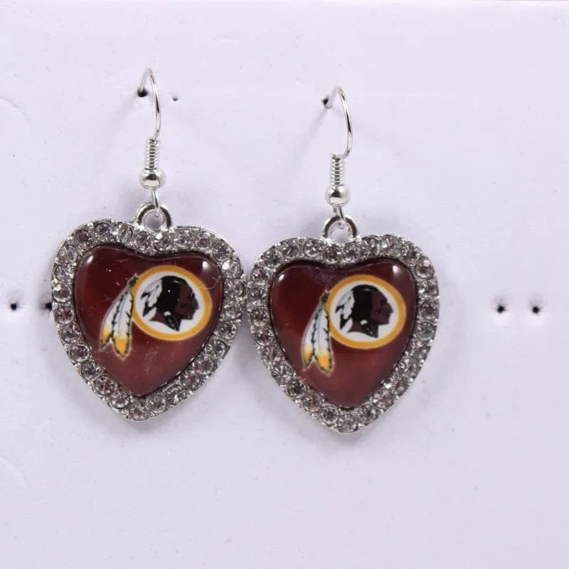 one size / Redskins 2022 new football teams series women stainless steel earrings accessories heart statement earrings cute girl hoop earrings