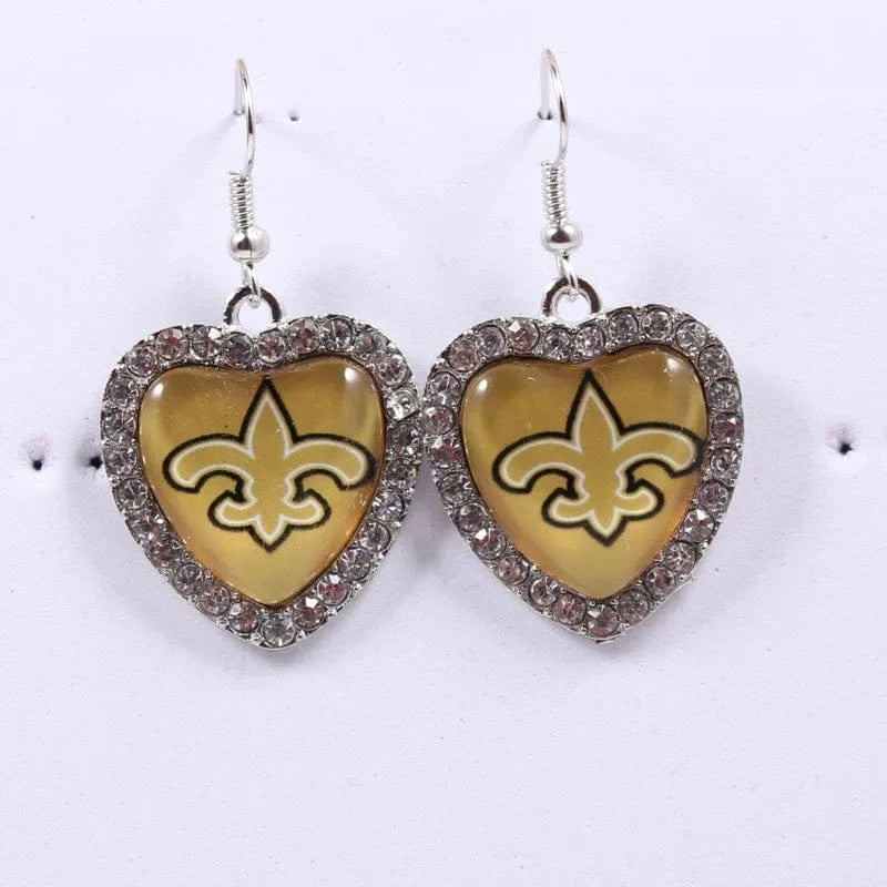 one size / saints 2022 new football teams series women stainless steel earrings accessories heart statement earrings cute girl hoop earrings
