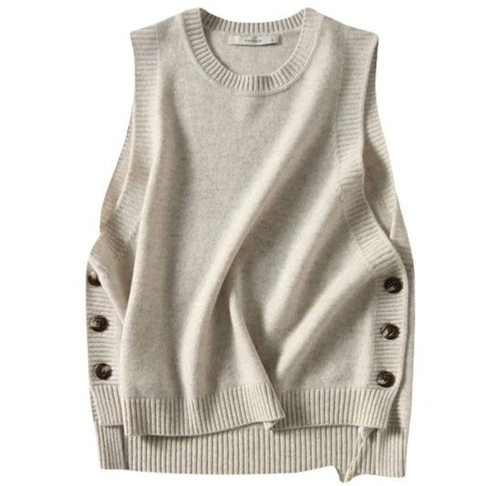 One size vest Spring and Autumn New Loose Sleeveless Top Overlay knitwear Women's Sweater