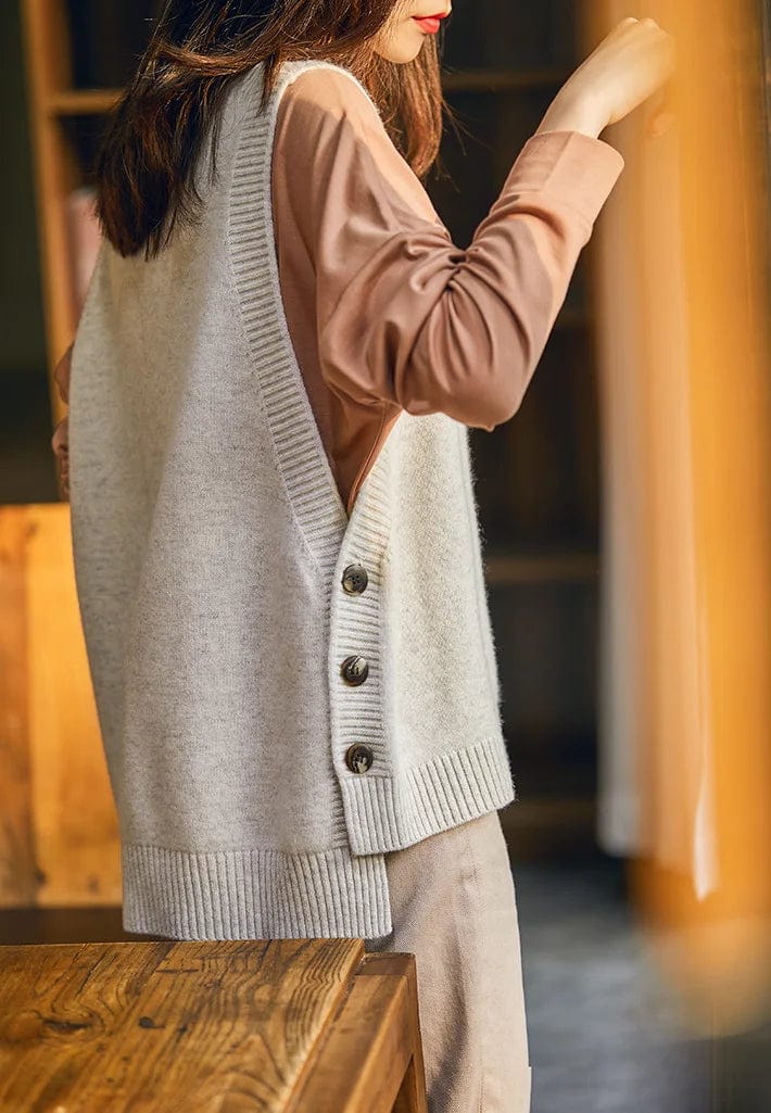 One size vest Spring and Autumn New Loose Sleeveless Top Overlay knitwear Women's Sweater