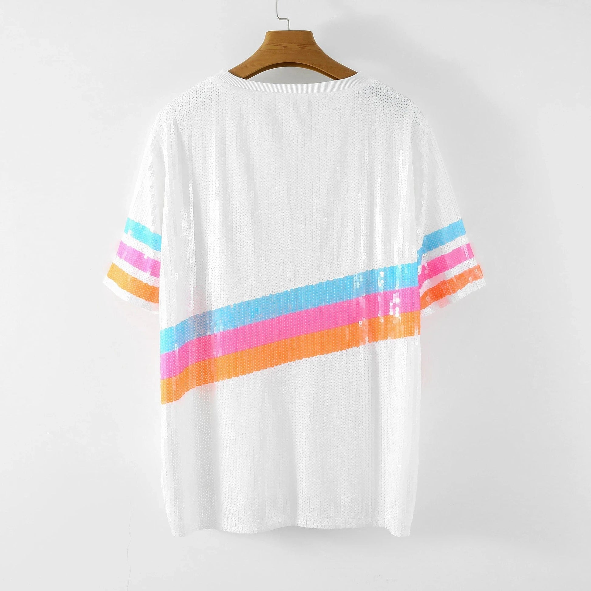 one size / White / knitted hot sale basketball Style Party Dresses Sequin Spurs fashion loose shirts Women sequins long t shirt