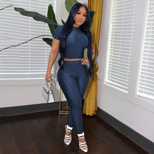 Online shopping 2023 summer outfits short sleeve fitness gym sports 2 piece set women